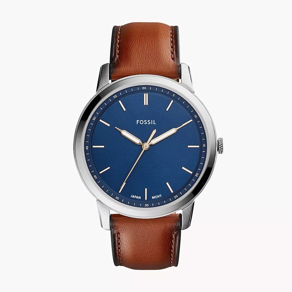 Fossil The Minimalist Slim Three-Hand Light Brown Leather Watch